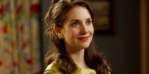 Mad Men Alison Brie sikanie na planie