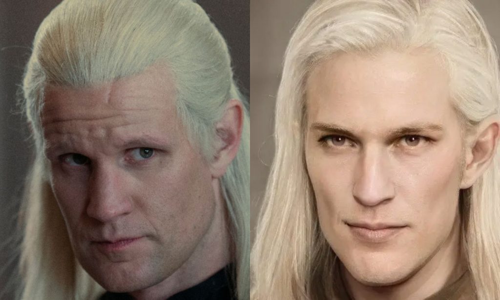 Ród smoka aktorzy portrety AI porównanie Daemon Targaryen