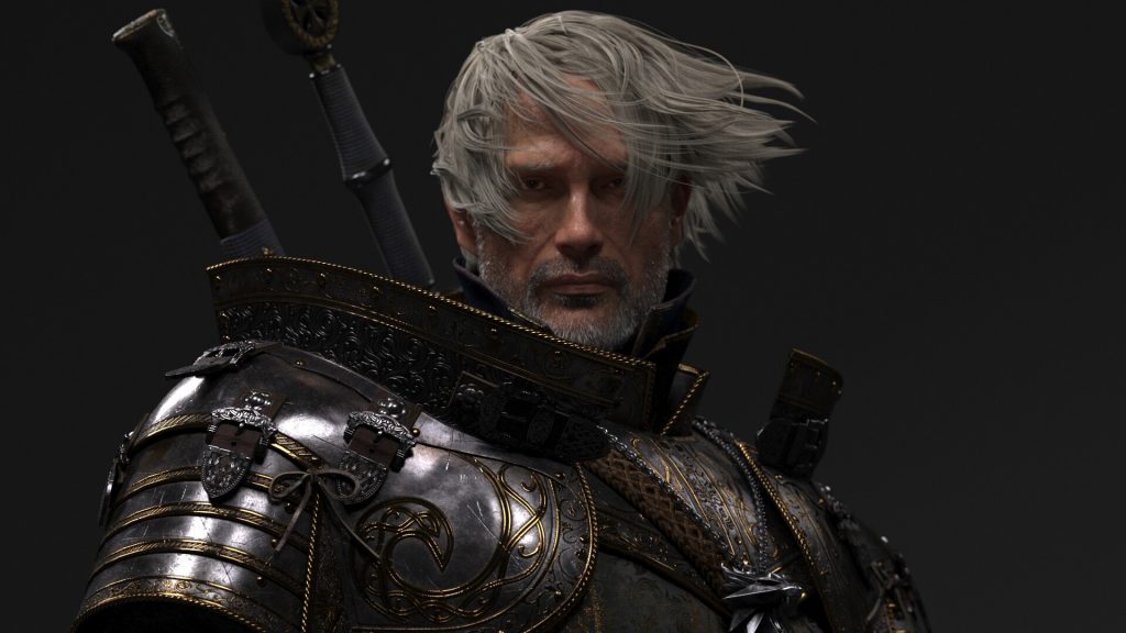 Wiedźmin Mads Mikkelsen jako Geralt fanarty Wonki Cho3