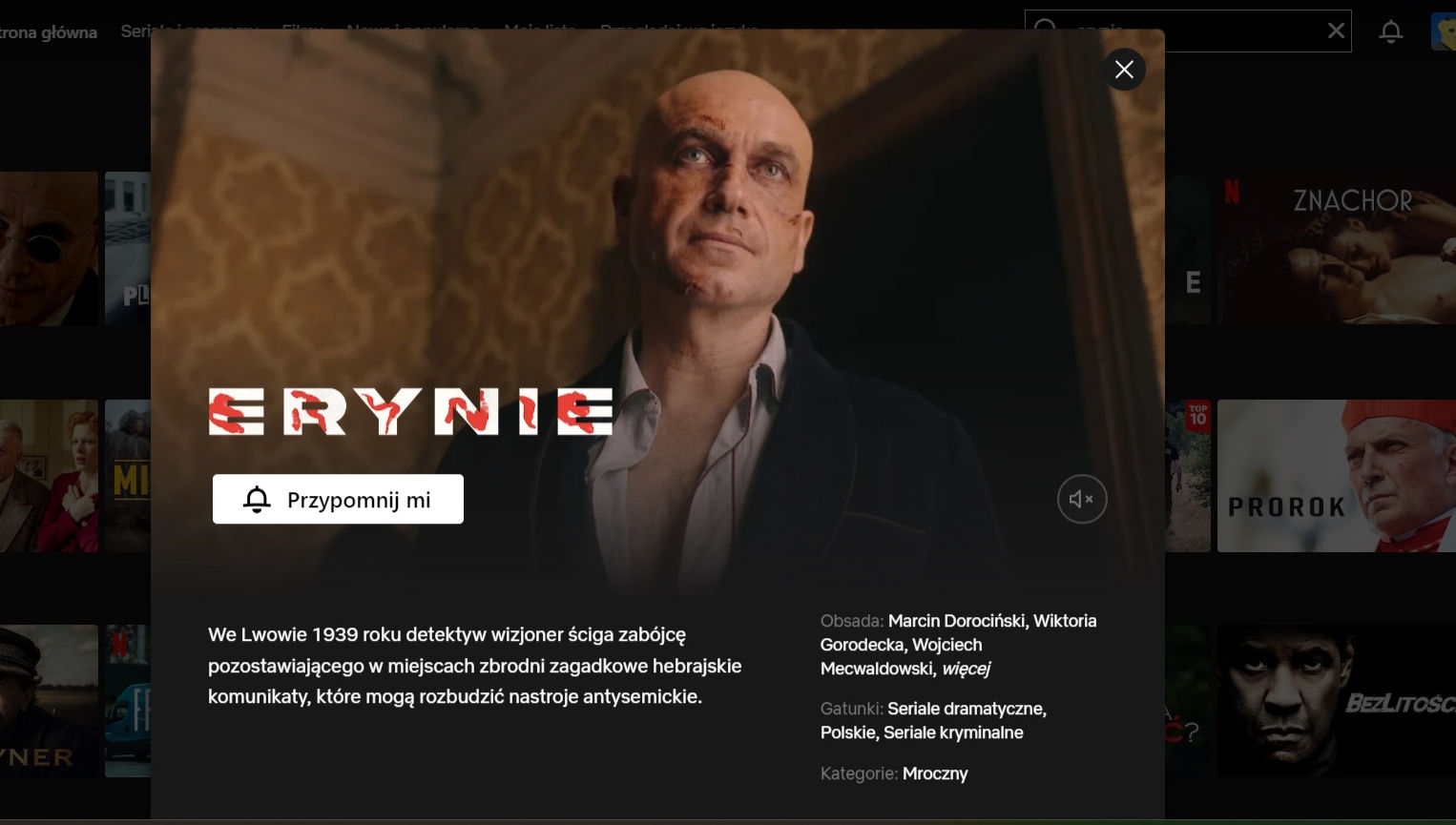 erynie polski serial kryminalny netflix kiedy premiera