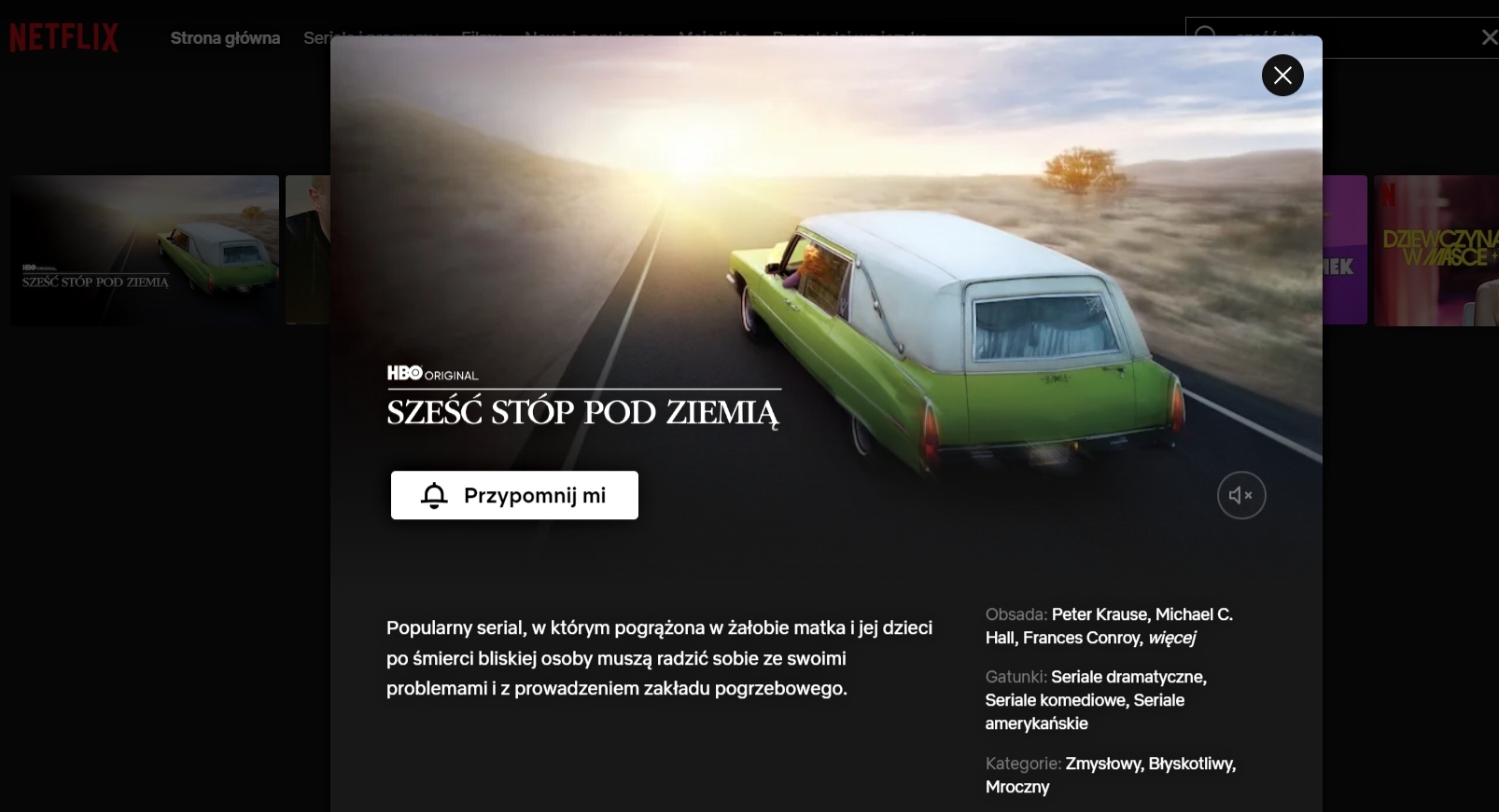 sześć stóp pod ziemią netflix polska kiedy premiera