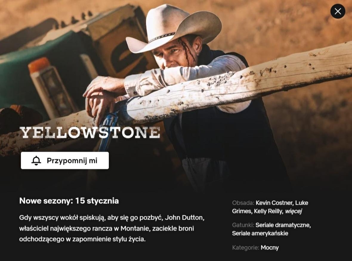 yellowstone netflix kiedy premiera